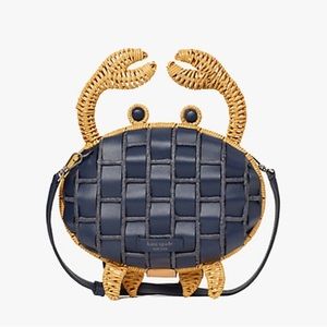 NEW! Kate Spade Shelly Wicker Crab Purse Crossbody Bag